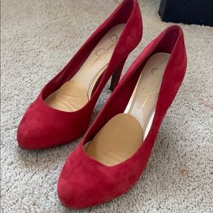 Jessica Simpson Red suede high heel shoes